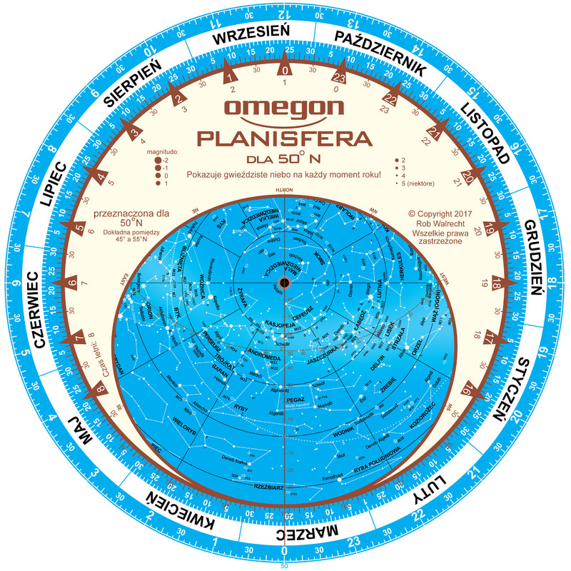 Carte du ciel Omegon Obrotowa mapa nieba 25cm / 50°