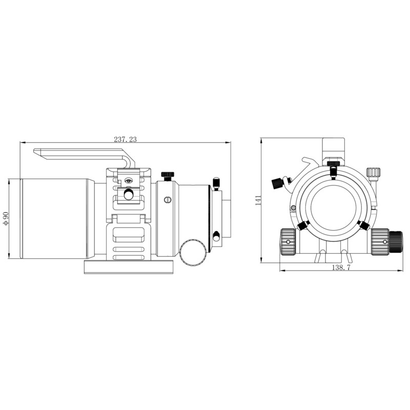 Omegon Apochromatische refractor Pro APO AP 61/335 ED OTA