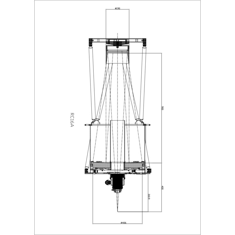 Omegon Primärspegel 16'' F/8 Ritchey-Chrétien spegel set