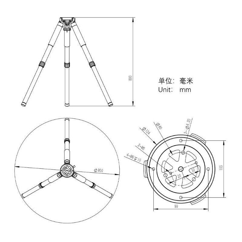 ZWO Stativ TC40 für AM5 / AM3