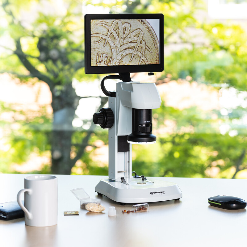BRESSER Analyth LCD Mikroskop, screen, 5MP LED, AL/DL, 0.7x-4.5x
