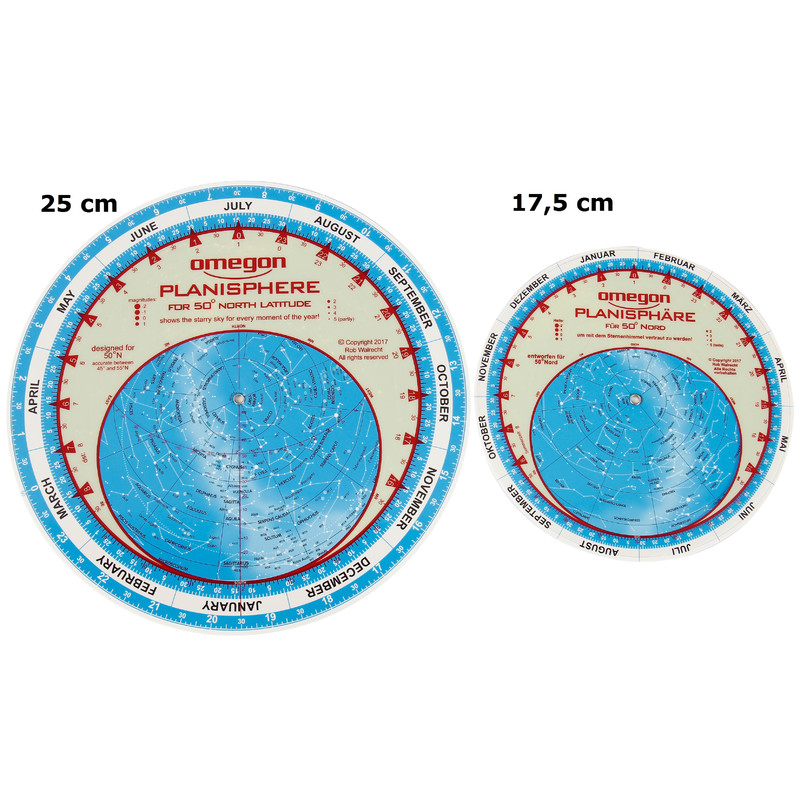 Omegon Star chart Planisphere 25cm / 52°